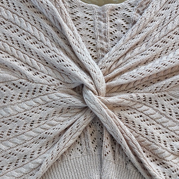 Main Strip Light Pink V-Neck Sweater - Picture 4 of 4